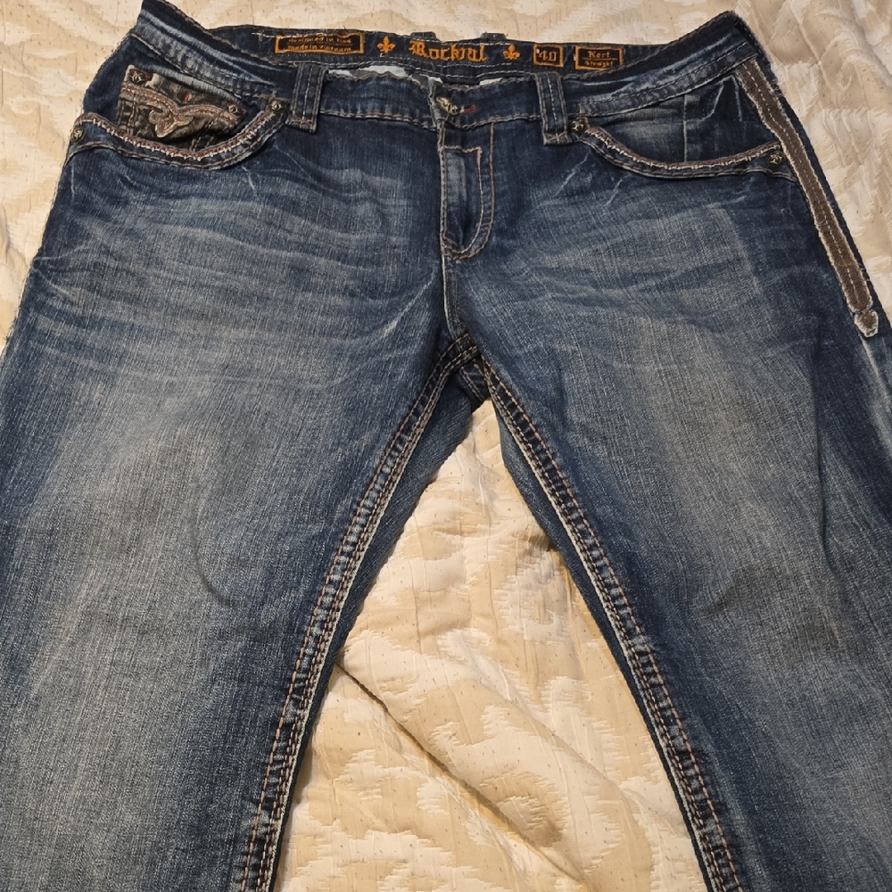 Rock Revival Dark Blue Straight Jeans